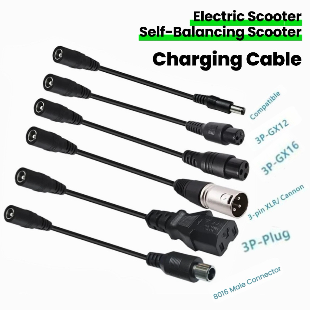 Electric Scooter Charger - كابل محول موصل DC5.5MM إلى M12/M16/8016/5525/3Pin